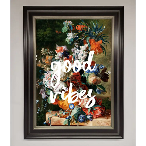 Good Vibes Framed Wall Art - B0 (100 x 141 cm) / Black Silver - Framed Print