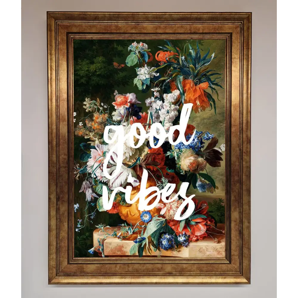 Good Vibes Framed Wall Art - B0 (100 x 141 cm) / Bronze - Framed Print