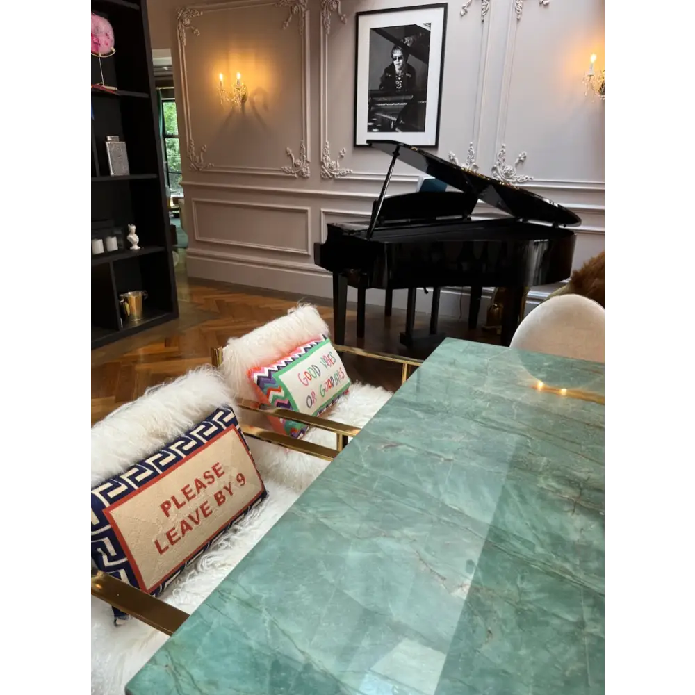 Good Vibes or Good Byes Needlepoint Pillow