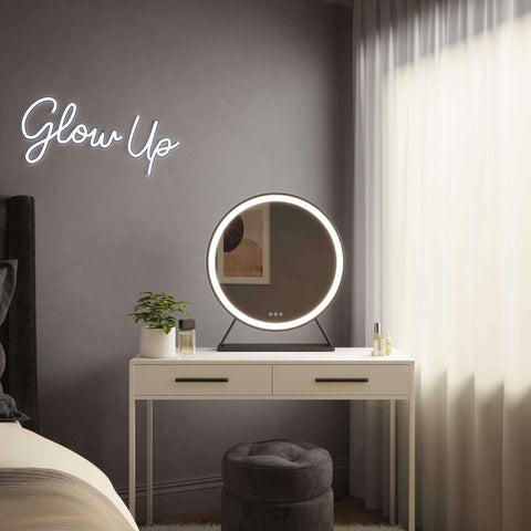 Grace Round Hollywood Mirror Black 60x67cm