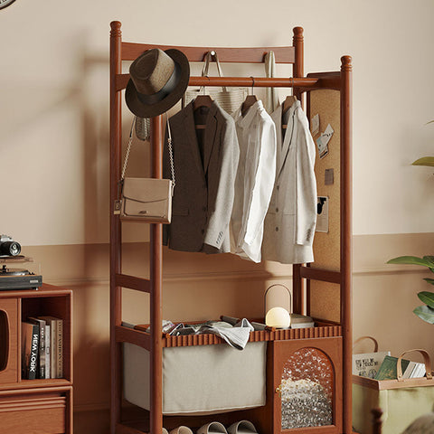 Grace Wardrobe, Cloth Rack, With Mirror