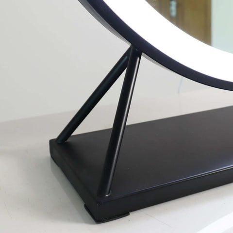 Grace Round Hollywood Mirror Black 60x67cm