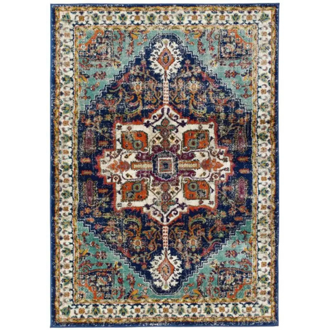 Granada Multicolour Vintage Rug | Emerald - 80X150 cm - Rugs
