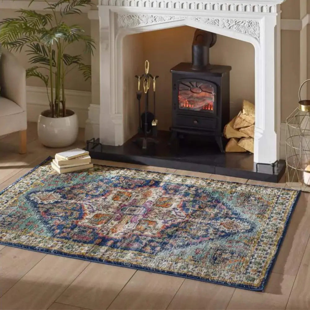 Granada Multicolour Vintage Rug | Emerald - Rugs
