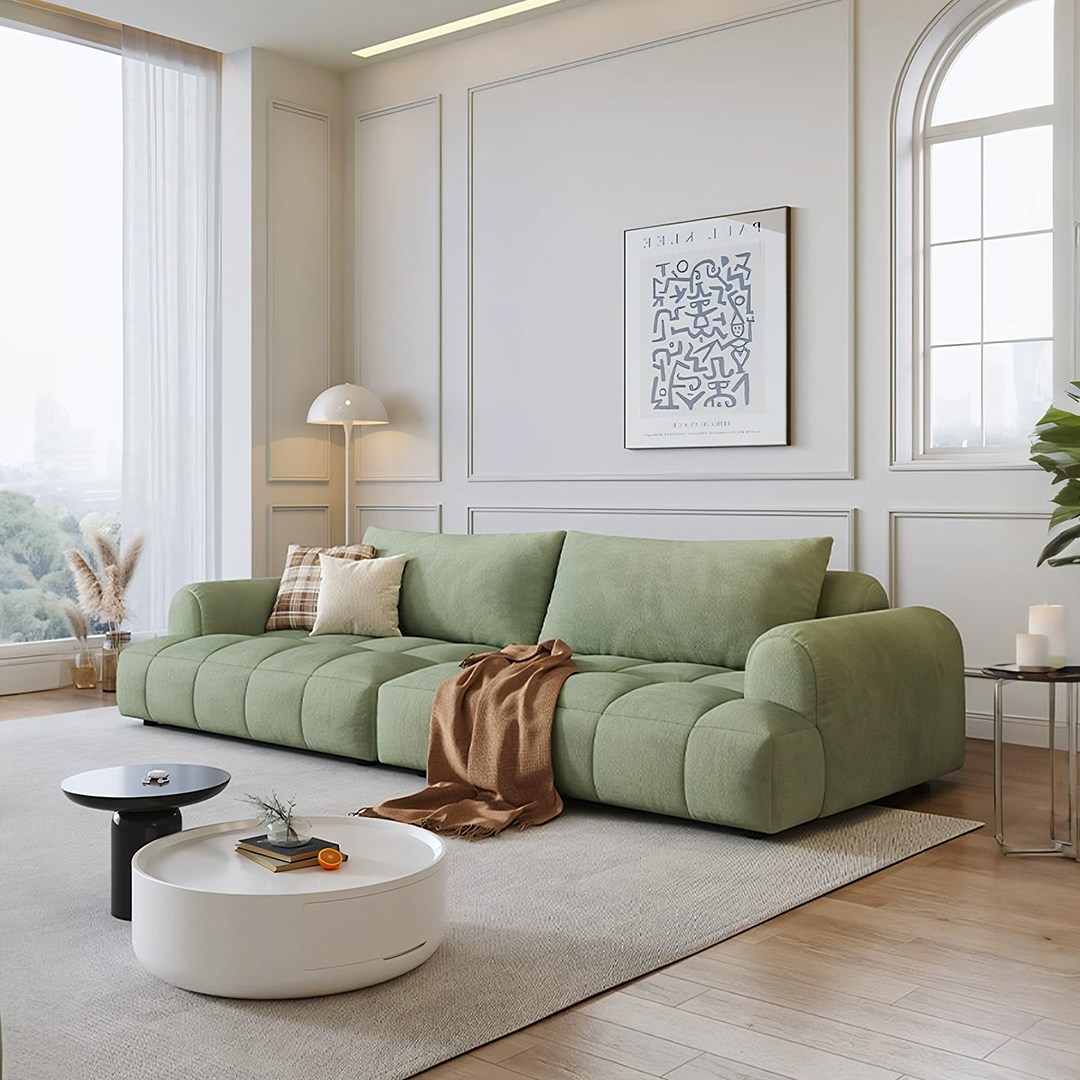 Grayson Puff Two Seater, Three Seater, Four Seater Sofa, Suede
