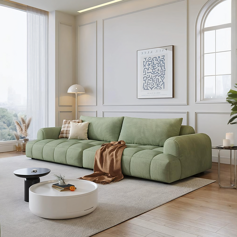 Grayson Puff Two Seater, Three Seater, Four Seater Sofa, Suede