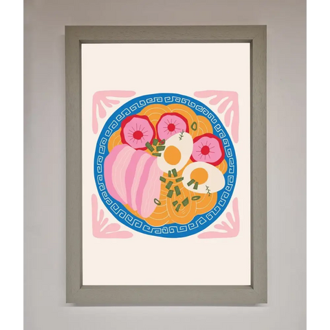 Greek Breakfast Framed Poster - A3 (29.7 x 42 cm) / Grey - Framed Print