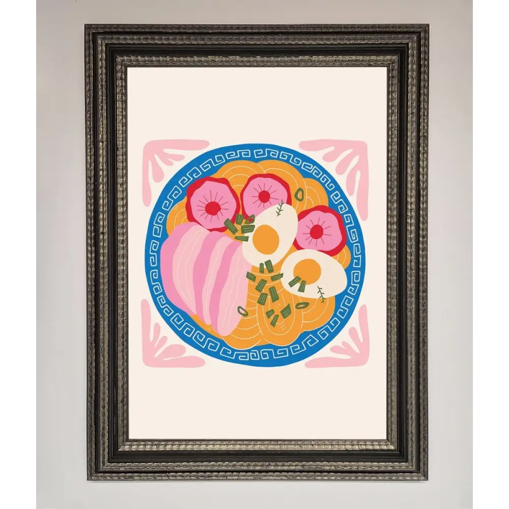 Greek Breakfast Framed Poster - A3 (29.7 x 42 cm) / Ornate Silver Black - Framed Print