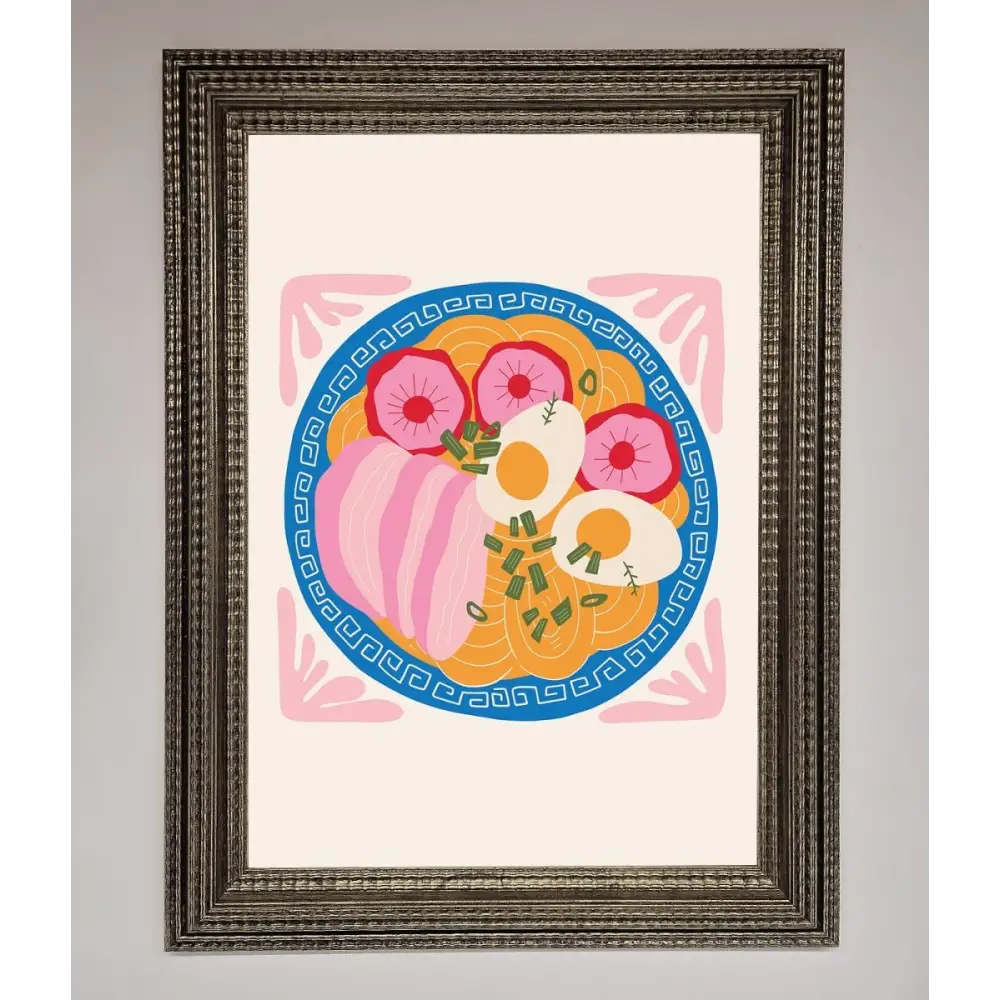 Greek Breakfast Framed Poster - A3 (29.7 x 42 cm) / Ornate Silver - Framed Print