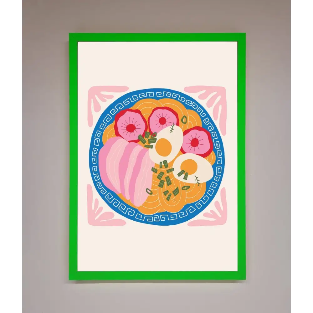 Greek Breakfast Framed Poster - B0 (100 x 141 cm) / Neon Dark Green - Framed Print