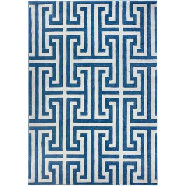 Greek Key Rug Geometric Design - 80X150 cm / Blue - Rugs