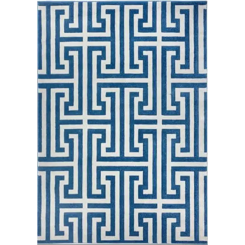 Greek Key Rug Geometric Design - 80X150 cm / Blue - Rugs