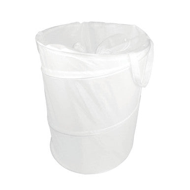 White collapsible laundry hamper with clear plastic liner from green loop pop up storage hamper for easy sorting