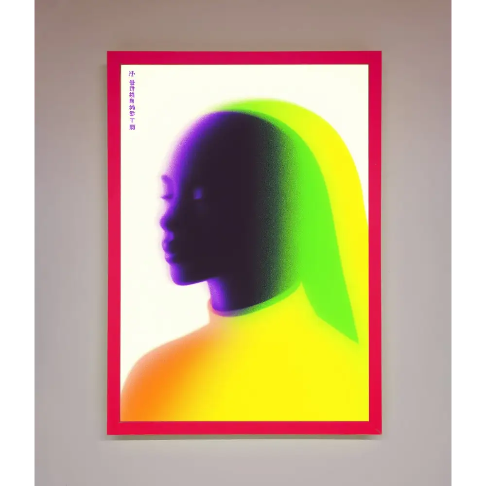 Green To Yellow Woman Framed Poster - A3 (29.7 x 42 cm) / Neon Pink - Framed Print