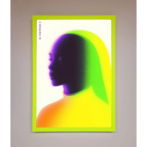 Green To Yellow Woman Framed Poster - A3 (29.7 x 42 cm) / Neon Green - Framed Print