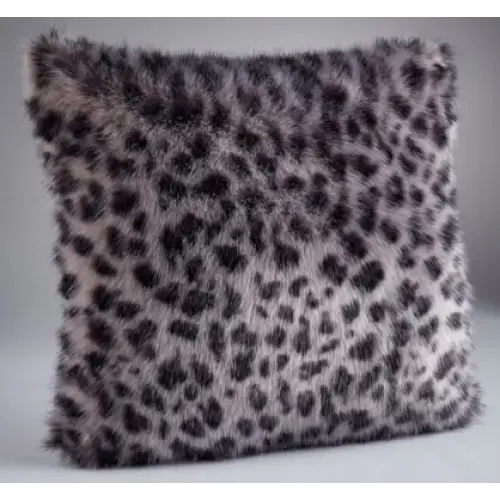 Grey Leopard Faux Fur Cushion - Cushion