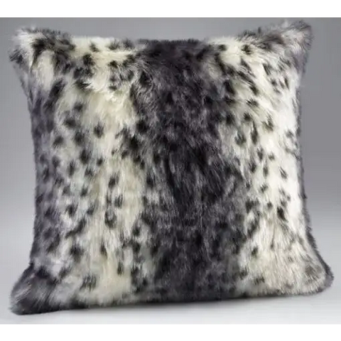 Grey Lynx Faux Fur Cushion - Cushion