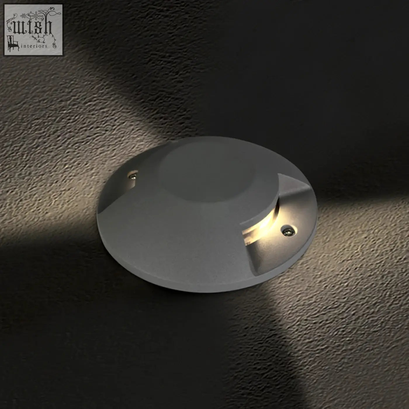 Gray circular wall-mounted 2x6w cob led light with die cast design and warm illumination for surface mounting