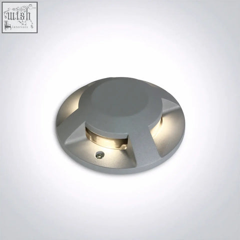 Gray circular ground surface mounted pathway light with 4x3w cob led warm illumination in die cast design