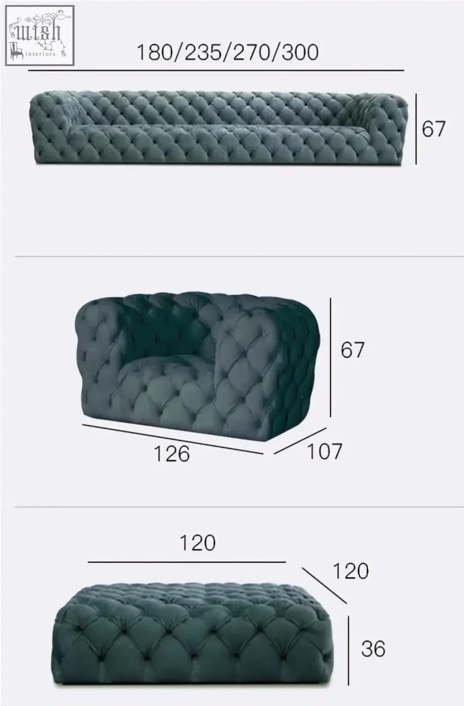 Dark teal velvet gunter three seater sofa with classic chesterfield tufted button design offer financing available