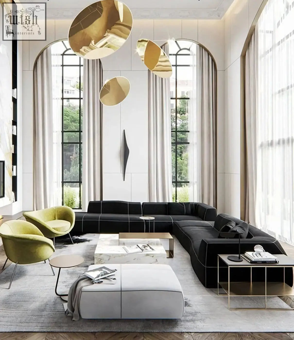 Black guzman velvet corner sofa with sleek modern design and subtle stitching on velvet corner sofa section