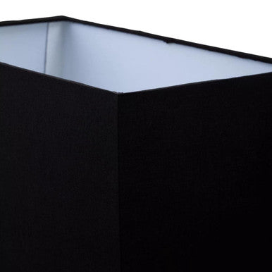 Halina smoked crystal table lamp with black rectangular matte lampshade and gold metal base with white lining