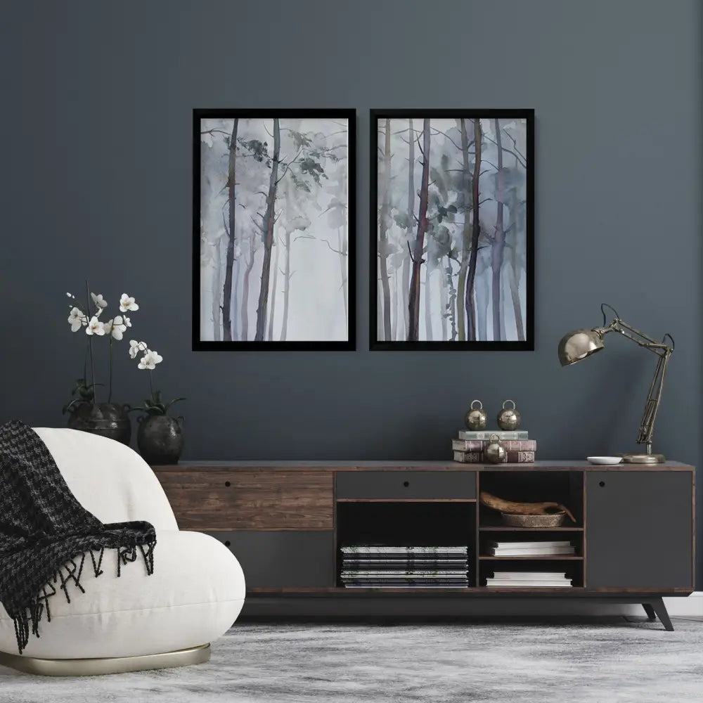 Hallway prints | Set of 2 Blue Forest wall art prints - Wall art Prints
