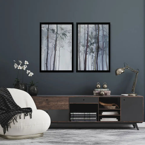 Hallway prints | Set of 2 Blue Forest wall art prints - Wall art Prints