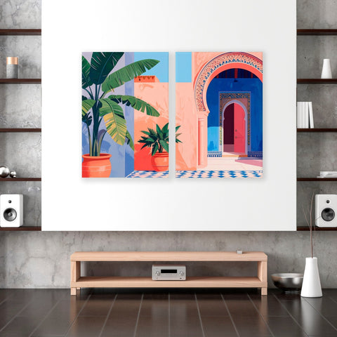 Hallway Wall Decor | Set of 2 Moroccan Inspired Wall art Prints