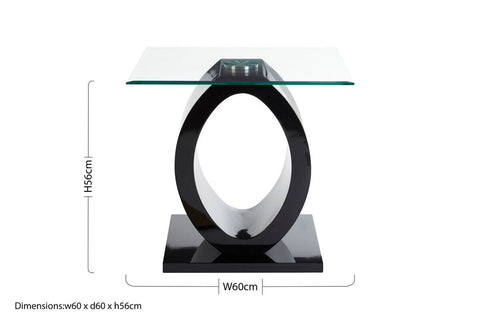 Halo O Shaped Side Table With Black Base