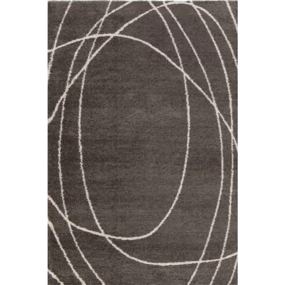 Halo Squiggle Rug – Soft Striped Eco-Friendly Rug - 120X170 cm / Brown - Rugs