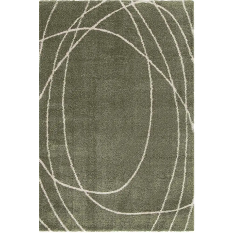 Halo Squiggle Rug – Soft Striped Eco-Friendly Rug - 120X170 cm / Green - Rugs