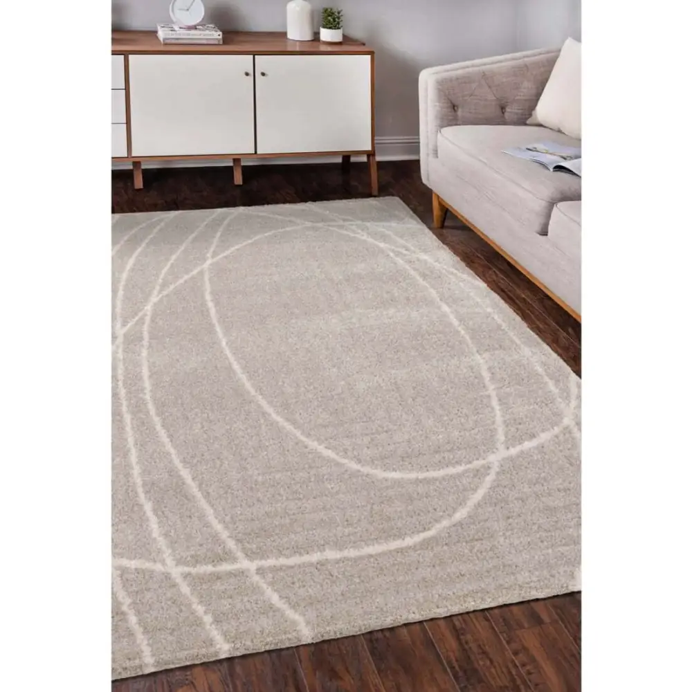 Halo Squiggle Rug – Soft Striped Eco-Friendly Rug - Rugs