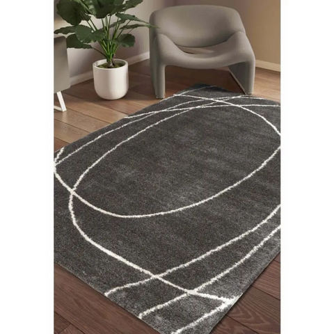 Halo Squiggle Rug – Soft Striped Eco-Friendly Rug - Rugs