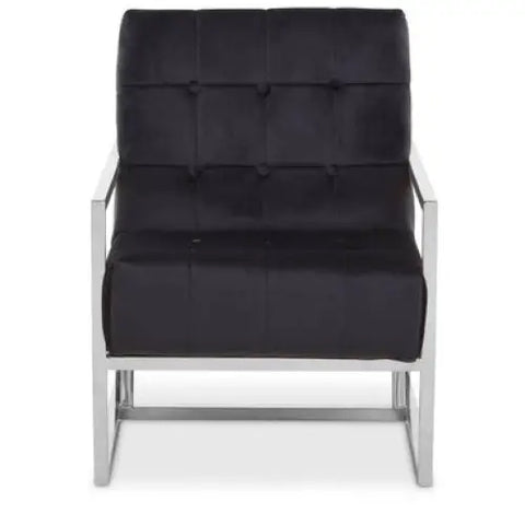 Hana Black Velvet Chair - Arm Chair