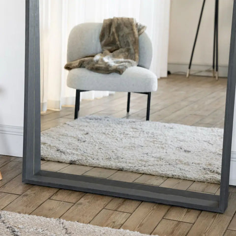 Hanaka - Full Length Black Oak Rectangle Mirror - 200cm x 100cm - Mirror