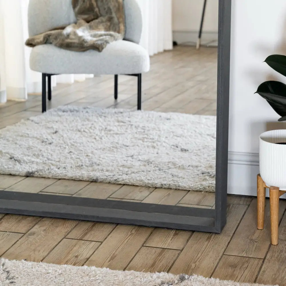 Hanaka - Full Length Black Oak Rectangle Mirror - 200cm x 100cm - Mirror