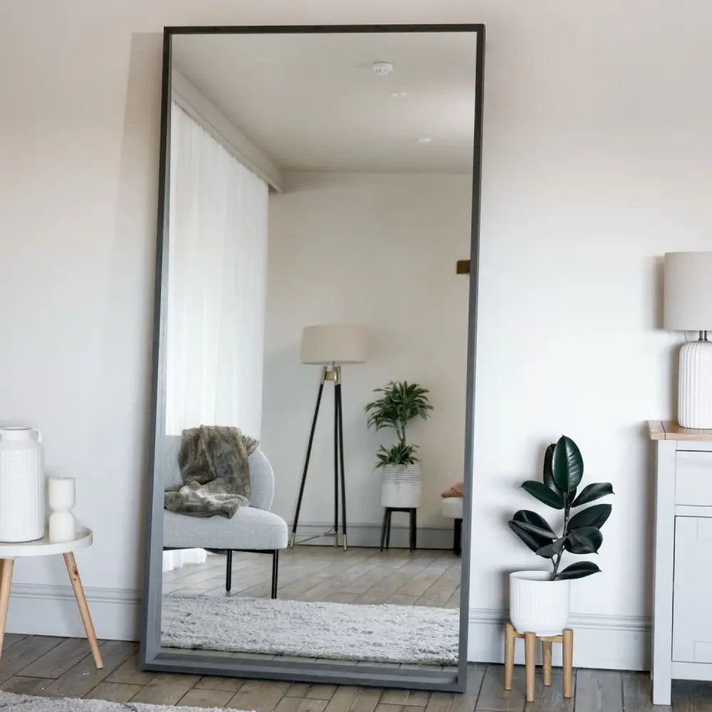 Hanaka - Full Length Black Oak Rectangle Mirror - 200cm x 100cm - Mirror