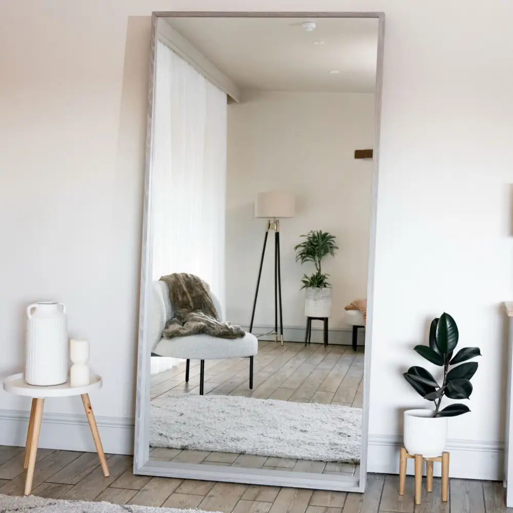 Hanaka - Full Length Grey Oak Rectangle Mirror - 200cm x 100cm - Mirror