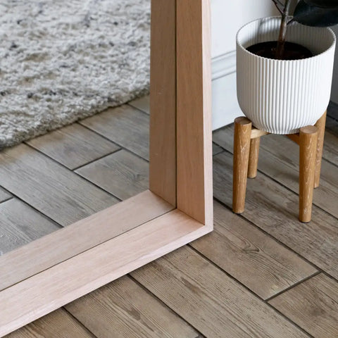 Hanaka - Full Length Natural Oak Rectangle Mirror - 200cm x 100cm - Mirror