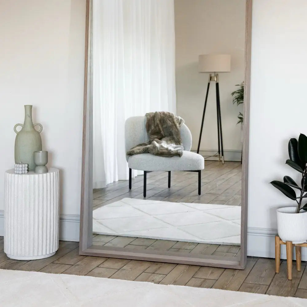 Hanaka - Full Length Walnut Wood Rectangle Mirror - 200cm x 100cm - Mirror