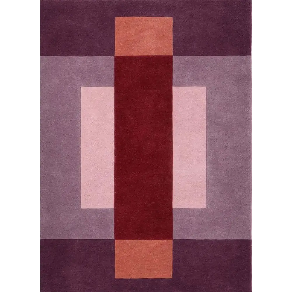 Hand-Carved Wool Geometric Rug – Multicolour - 120X170 cm / Block - Rugs