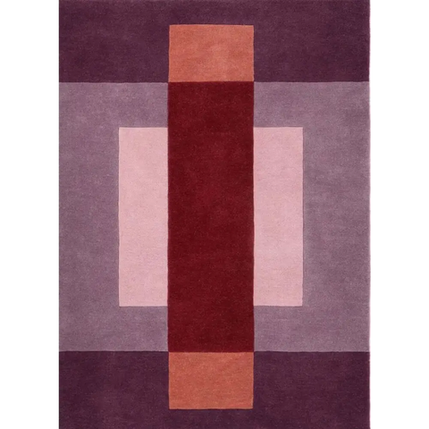 Hand-Carved Wool Geometric Rug – Multicolour - 120X170 cm / Block - Rugs