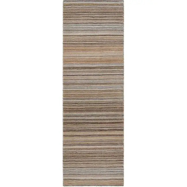 Hand Made Striped Design Rug - 67X200 cm / Beige - Rugs