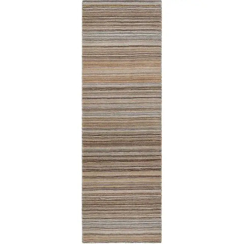 Hand Made Striped Design Rug - 67X200 cm / Beige - Rugs