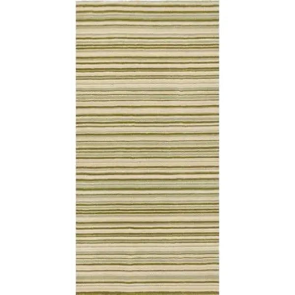 Hand Made Striped Design Rug - 67X200 cm / Green - Rugs