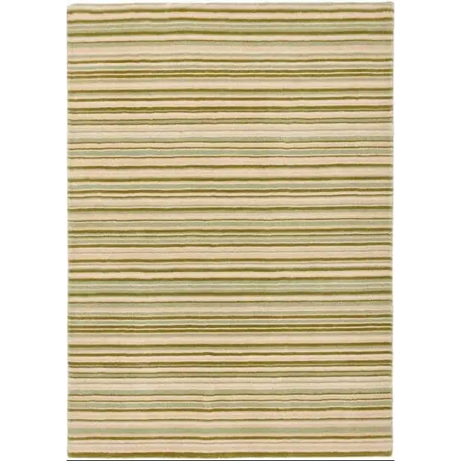 Hand Made Striped Design Rug - 80X150 cm / Green - Rugs