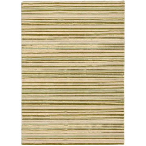 Hand Made Striped Design Rug - 80X150 cm / Green - Rugs