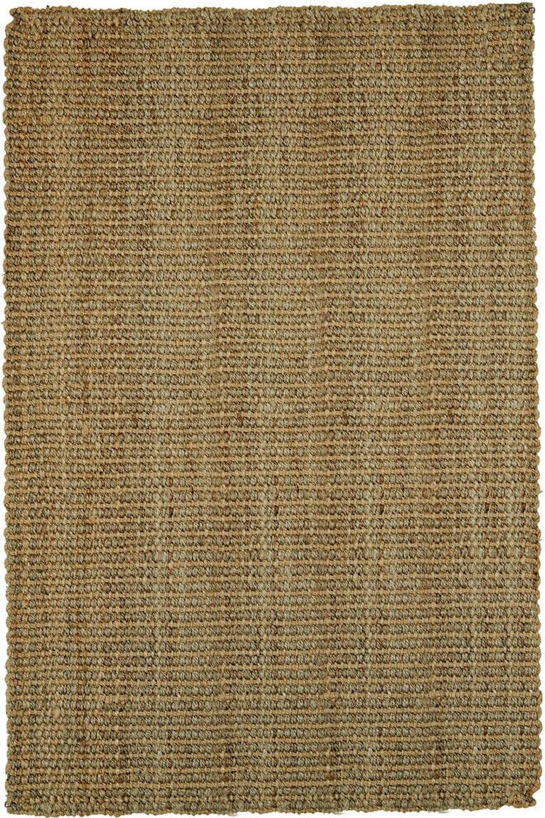 Handmade natural jute rug with textured earthy beige and tan tones in a natural jute woven design