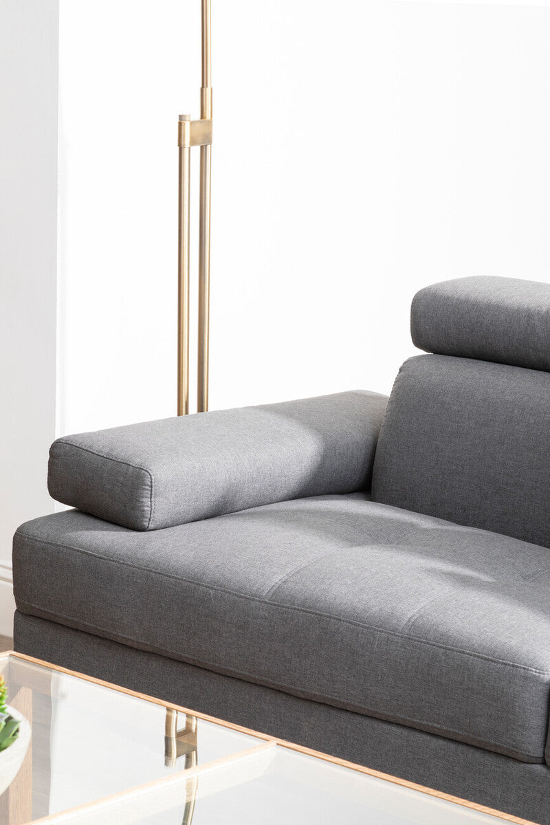 Hanover Grey Linen Corner Sofa